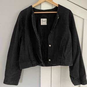 Abercrombie Black Jean Jacket - Size L